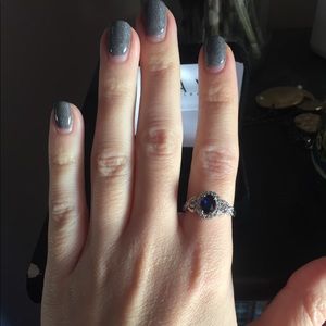 Silver and blue Kay Ring